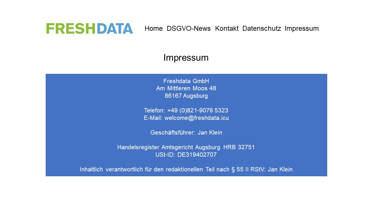 contact FRESHDATA ...